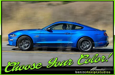 Rocker Racing Stripe Graphics Kit Strobe - Fits 2015 & Up Ford Mustang • $54.99