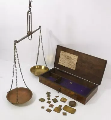 APOTHECARY SCALE W WEIGHTS Box 1890 Equal Arm Balance GOLD MINER TYPE Versatile • $74.50