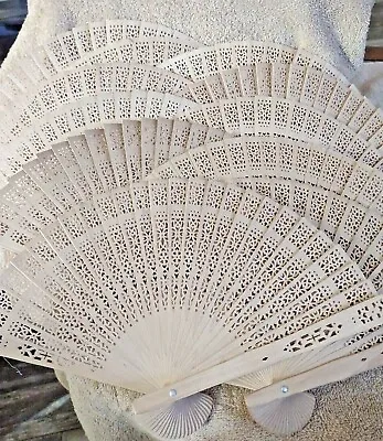 $35 • Buy 11 (Eleven) Sandalwood Fan For Wedding Favor Decor Art Projects
