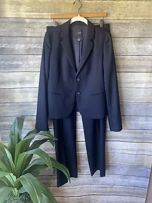 J.Crew Super 120s Navy Pinstripe Wool Blazer Pants Suit Size 8T • $74