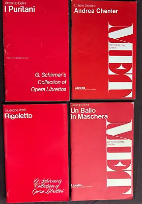 G. Schirmer's Collection Of Opera Librettos - Metropolitan Opera (1975 - PB) • $4