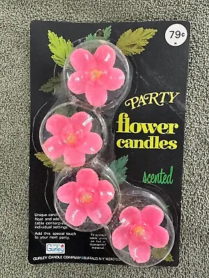 NOS Vintage Gurley Candles 4 Floating Scented Pink Flowers/party Decor NIB. • $7.50