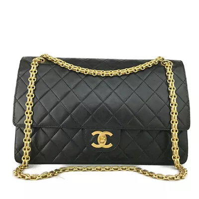 Vintage CHANEL Double Flap 27 Quilted CC Lambskin Chain Shoulder Bag/9X1379 • $5.50