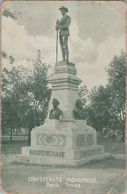1909 PC Texas TX Paris Civil War Confederate Monument • $17.50