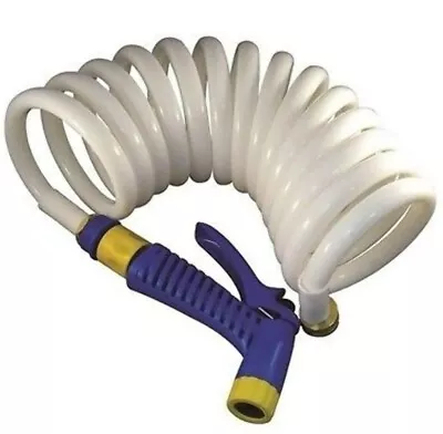 Marpac New Marine Boat Coiled Washdown Hose With Nozzle 1/2 X 25 • $44.99