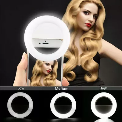 Portable Selfie LED Phone Ring Flash Fill Light Clip Camera For IPhone Samsung • $18.87