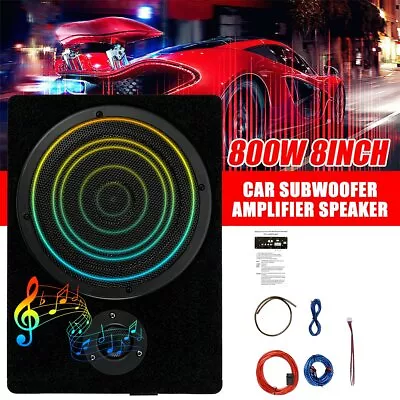 8  Inch Car/Truck Subwoofer Slim Under-Seat Active Powered Sub Bass Speaker 800W • $77.99