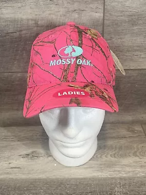 Mossy Oak Pink Camo Adjustable Ladies Hat Cap Blue Embroidered Spellout Logo New • $5