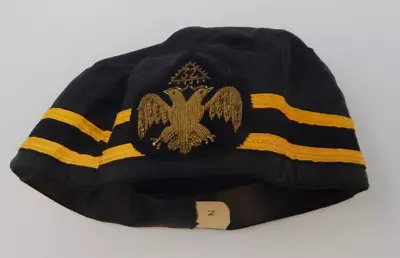 Vintage 32nd Degree Scottish Rite Wings Down Ceremonial Hat Cap Size 7 3/8 • $43.96