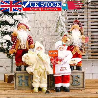 Father Christmas Statue Decorative Standing Santa Figure Luxury Festive Decor • £13.99
