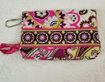 Vera Bradley Very Berry Wallet Ret. 2012 Kiss Lock Coin Zip Pocket ID Keychain • $12.99