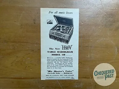 Vintage 1948 HMV Table Radiogram 118 Advertisement Music Australian Household  • $25