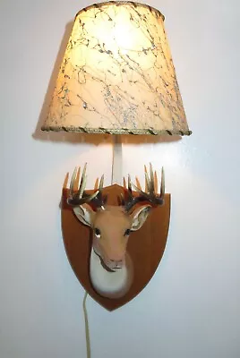 Vintage Hunting Wall Sconce Lamp Deer Stag Lamp Camp Hunters Cabin • $118.99