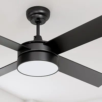 4 Blades Lamp 48  Indoor Control Remote Ceiling Fan With 3 Color LED Light W/ AC • $77.99