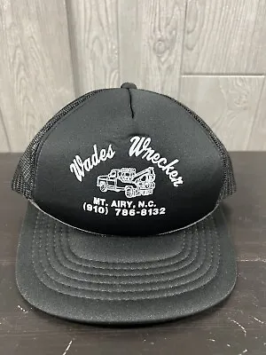 Vintage SnapBack Trucker Hat Wades Wrecker Service OSFA • $17.99