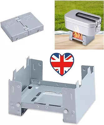 Outdoor Mini Folding Portable Lightweight Oven Picnic Solid Fuel Alcohol Stove • £5.79