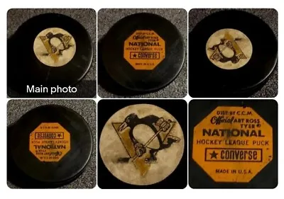 1973-77 PITTSBURGH PENGUINS NHL VINTAGE CONVERSE CCM GAME PUCK Made In The 🇺🇸 • $487