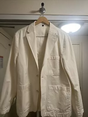 J. CREW Men's Garment-Dyed Cotton-Linen Chino Suit Jacket White Sz 42 • $40