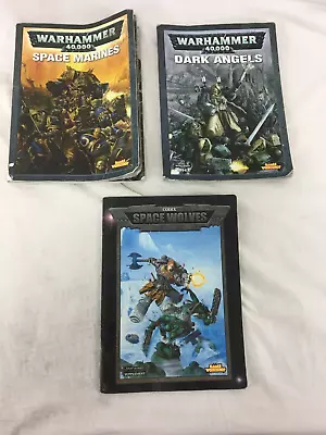 Warhammer 40000 WH40  Chaos Dark Angels Space Marines Space Wolves Codex Joblot • £18