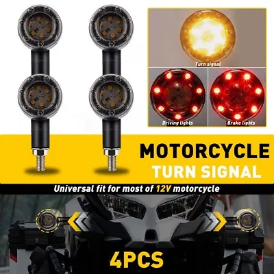 4pcs Mini Motorcycle LED Bullet Turn Signals Blinker Light Indicator Amber Red • $13.99