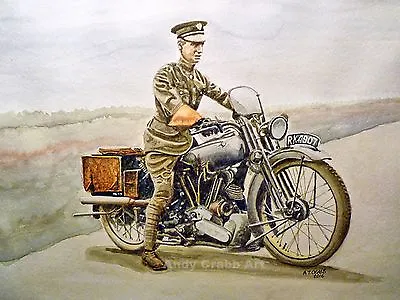 TE Lawrence Of Arabia   Print By Andy Crabb Brough Superior Motorcycle #513 • £8.99