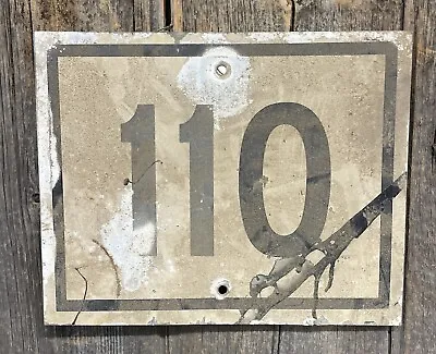 Vintage 1950s Barn Fresh Maine Route 110 Transportation Road Sign Decor • $145