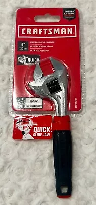 CRAFTSMAN 6 Inch Steel Adjustable Wrench Quick Slide Jaw With Rubber Handle NEW • $10.99