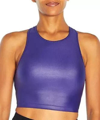 Marika Ari Sports Bra Yoga Top Non-Wired Removable Padding Shiny Wetlook Gym Top • £6.95