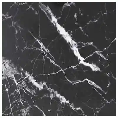 VidaXL Table Top Black 30x30 Cm 6 Mm Tempered Glass With Marble Design GHB • £20.03