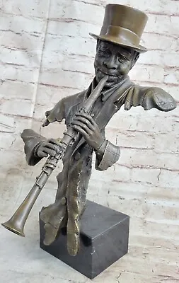  Jazz Musical Bust Clarinet Horn Player Hot Cast 100% Real Bronze Decor Sale • $249.50