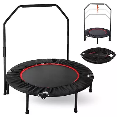 40  Mini Trampoline Fitness Rebounder Exercise Trampoline W/ Adjustable Handrail • $69.99