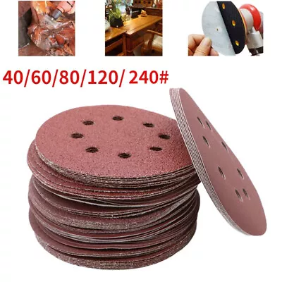 125mm 8 Holes Sanding Discs 40 60 80 120 240 320 400 600 Grit Orbital Sander Pad • £9.99