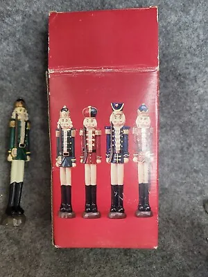 Vintage Ceramic Set Of 4 Nutcrackers Christmas Decor Decoration Soldier Figurine • $18.77