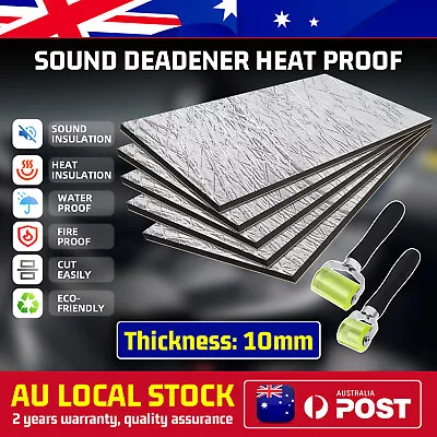 10mm Sound Deadener Car Heat Shield Insulation Noise Proofing Foam Deadening Mat • $21.99