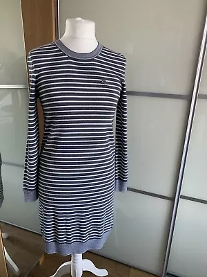 Lacost Fine Knit Wool Mix Striped Dress Size 38 • £30