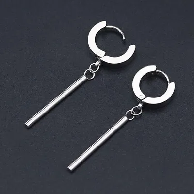 Steel Kpop Earrings Men's Accessories Korean Style Jewelry Minimalist Earrings • £2.87