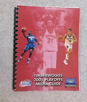 2001  MINNESOTA TIMBERWOLVES NBA  PLAYOFFS  MEDIA GUIDE Rare ONLY MADE FoR MEDIA • $45