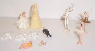 Vintage Brides And Groom Ballerina's  Cake  Cupcake Topper MCM 1.5 To 2.5  Tall • $12