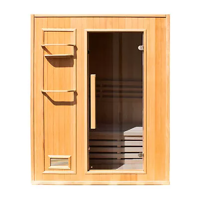 ALEKO Sauna Indoor 3 Person Canadian Hemlock Wood Wet Dry With 3 KW ETL Heater • $4999