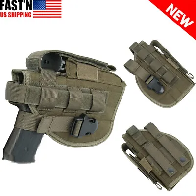 Tactical Molle Right Hand Gun Holster Belt Pistol Holster With Magazine Pouch • $12.89