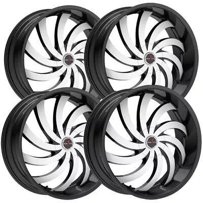 (4) Ignite G04 Flame 22x9.5 6x135/6x5.5  +24 Black/Machined Wheels Rims 22  Inch • $1233.80