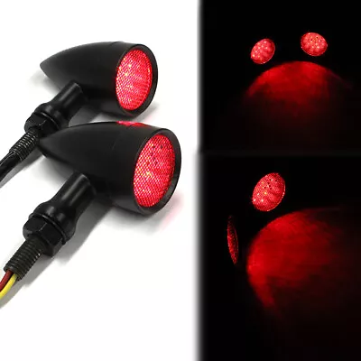 Motorcycle LED Bullet Brake Turn Signal Tail Lights For Harley Bobber Cafe Racer • $21.22