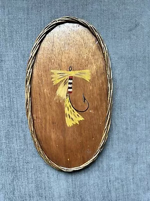 Mid Century Fly Fishing Wall Plaque • $40