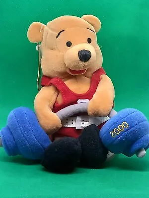Rare Disney Beanie Sydney Olympics Weight Lifter Pooh 2000 Collectible • £11.99