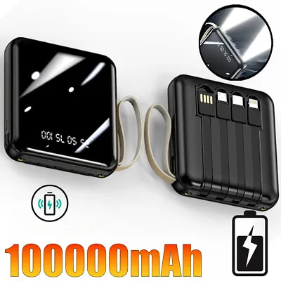 New 100000mAh Portable Power Bank 2USB Fast Charge Charger Battery Pack UK • £10.99