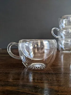Teaposey Tea Cups 2 Piece Coffee Insulated Double Wall Glass Cup Clear • $14.99