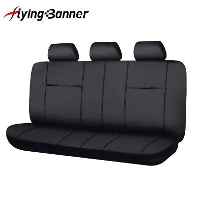 $54.99 • Buy Rear Car Seat Covers Leather Waterproof Universal Split 40/60 50/50 60/40 Black