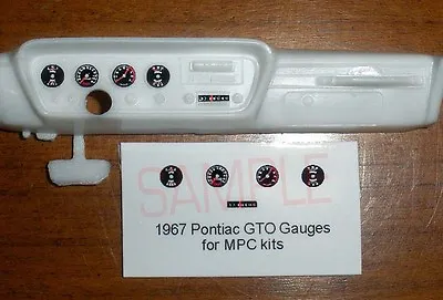 1967 PONTIAC GTO GAUGE FACES For 1/25 Scale MPC Kits — PLEASE READ DESCRIPTION • $2.99