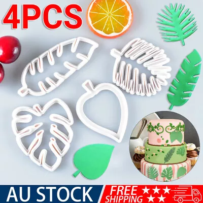 4PCS Palm Tree Turtle Leaf Cookies Biscuit Cutter Fondant Mould Cake Sugarcraft • $4.76