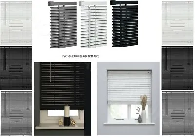 £48.45 • Buy PVC VENETIAN BLIND WINDOW BLINDS EASY FIT WHITE BLACK GREY ALL SIZES Trim Able 